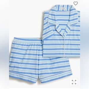 Jcrew Striped short-sleeve knit pajama set, Size M